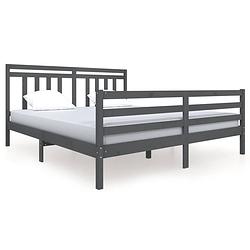 Foto van The living store bedframe grenenhout - grijs 180x200 cm - rustiek design