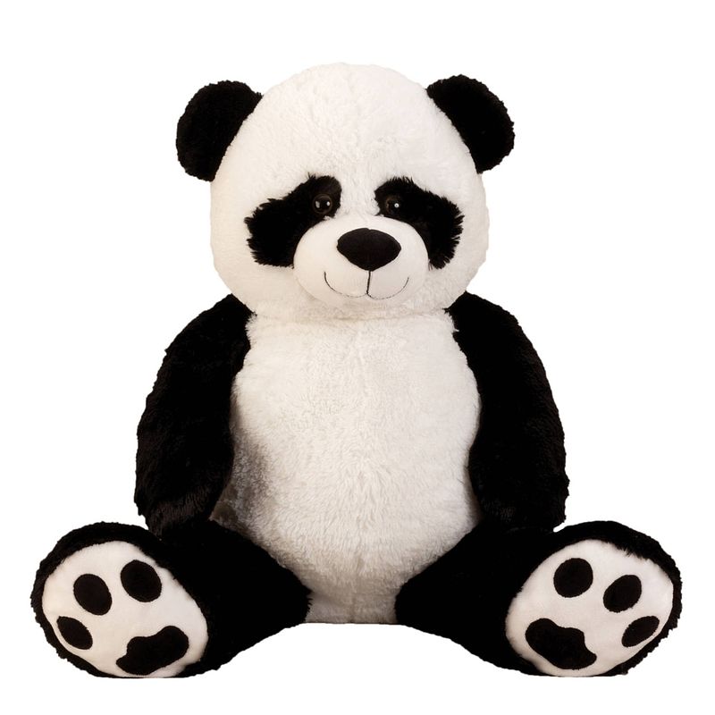 Foto van Panda beer knuffel van zachte pluche - 57 cm zittend/100 cm staand - knuffeldier