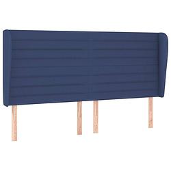 Foto van Vidaxl hoofdbord met randen 183x23x118/128 cm stof blauw