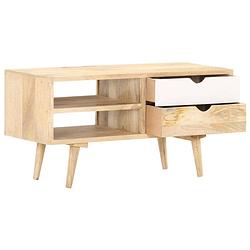 Foto van The living store houten tv-kast - massief mangohout - 90 x 35 x 45 cm - industriële stijl