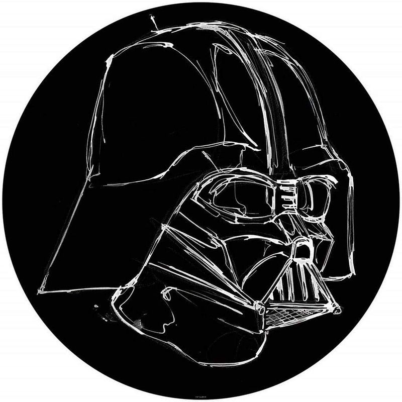 Foto van Komar star wars ink vader vlies zelfklevend fotobehang 125x125cm rond