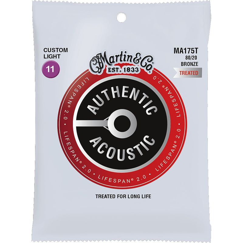 Foto van Martin strings ma175t authentic lifespan 2.0 80/20 bronze