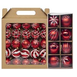Foto van Feeric lights & christmas kerstballen - 33x - rood - 6 en 8 cm - kerstbal