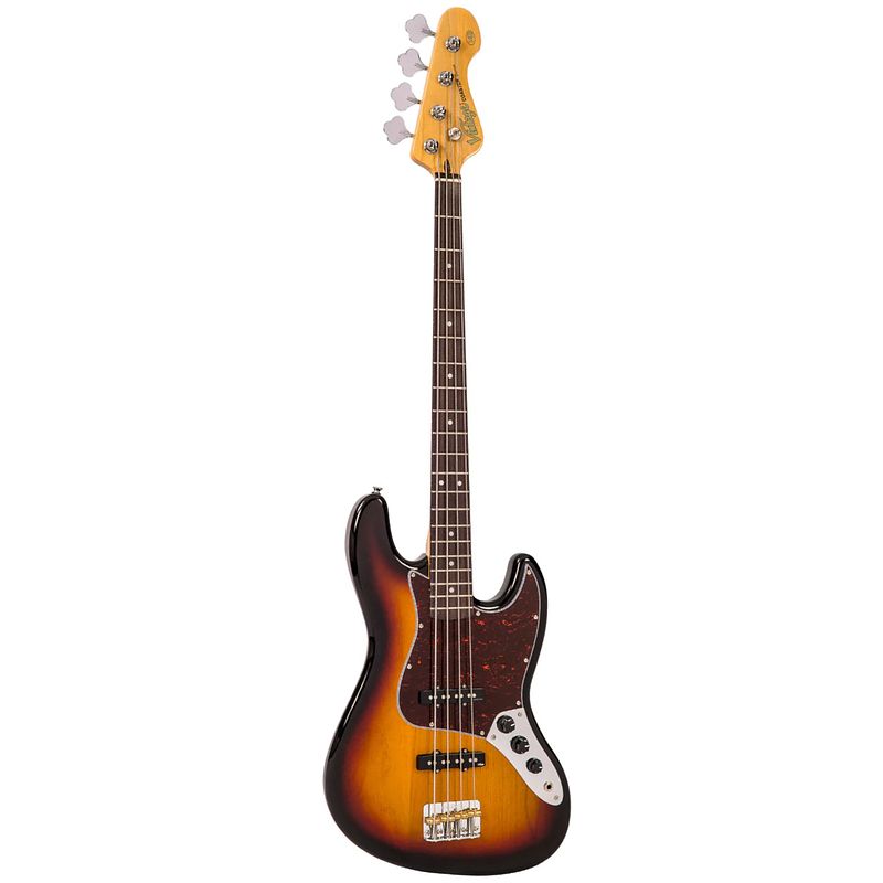 Foto van Vintage v49sb coaster series 3-tone sunburst elektrische basgitaar