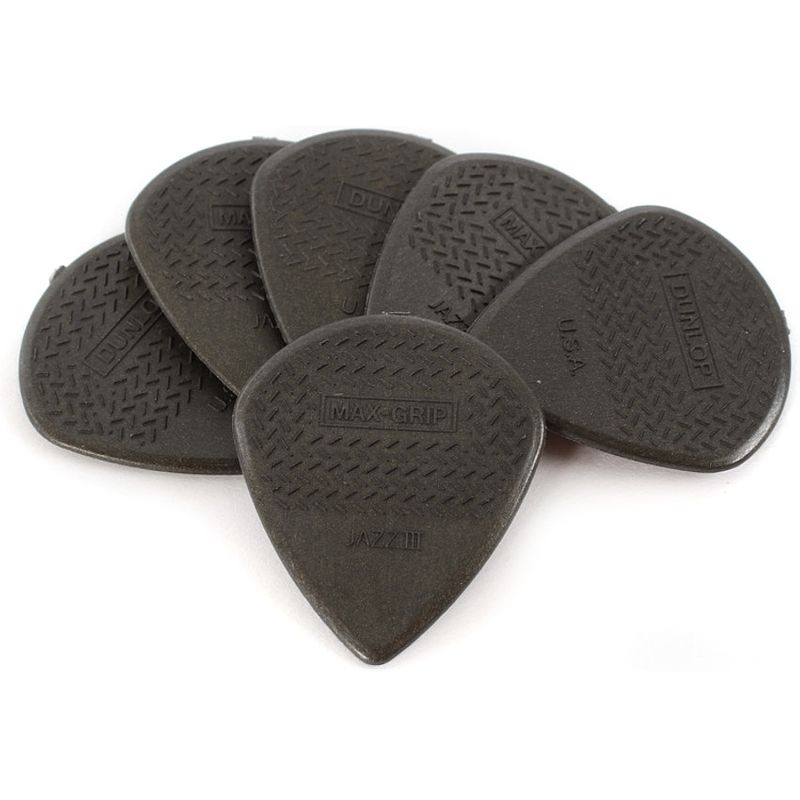 Foto van Dunlop max grip jazz iii carbon fiber plectrums (6 stuks)