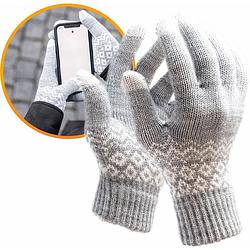 Foto van R2b touchscreen handschoenen heren / dames winter - heren maat s/m- dames maat m/l - model ""brugge"" - grijs