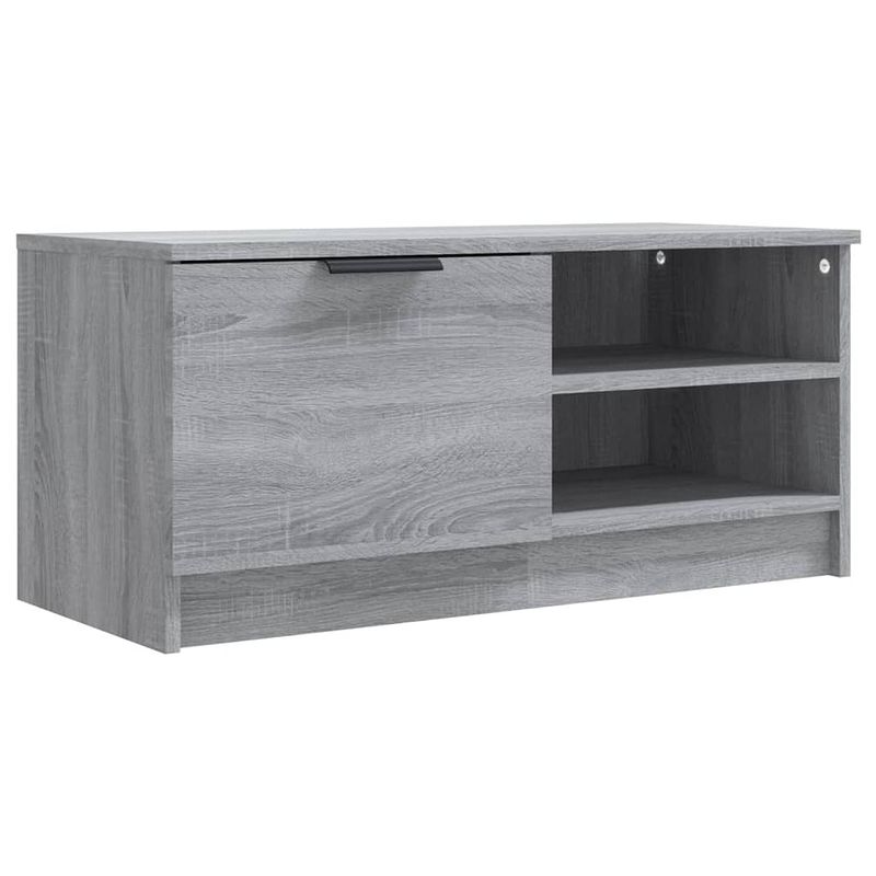 Foto van The living store tv-meubel sonoma eiken grijs - 80 x 35 x 36.5 cm - praktisch meubel met opbergruimte