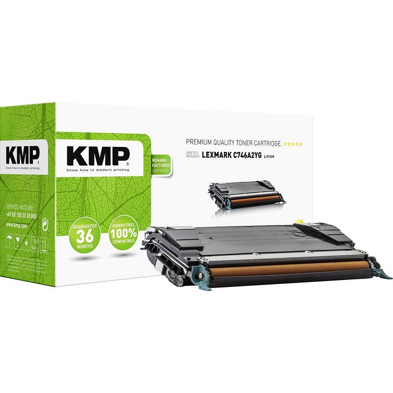 Foto van Kmp toner vervangt lexmark c746a2yg geel 7000 bladzijden l-t119y