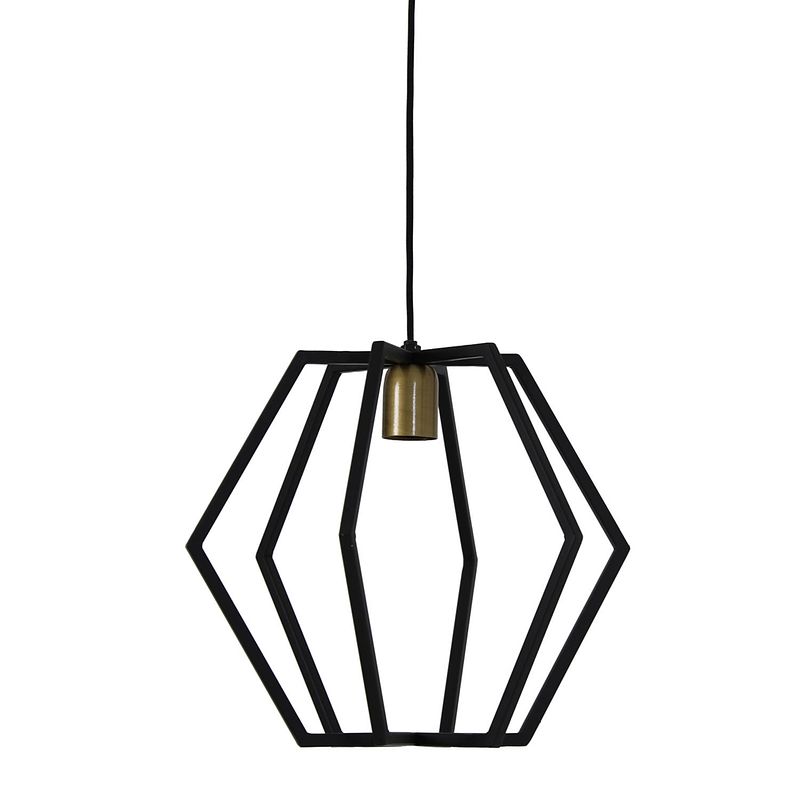 Foto van Light & living - hanglamp bresca - 35x35x30 - zwart