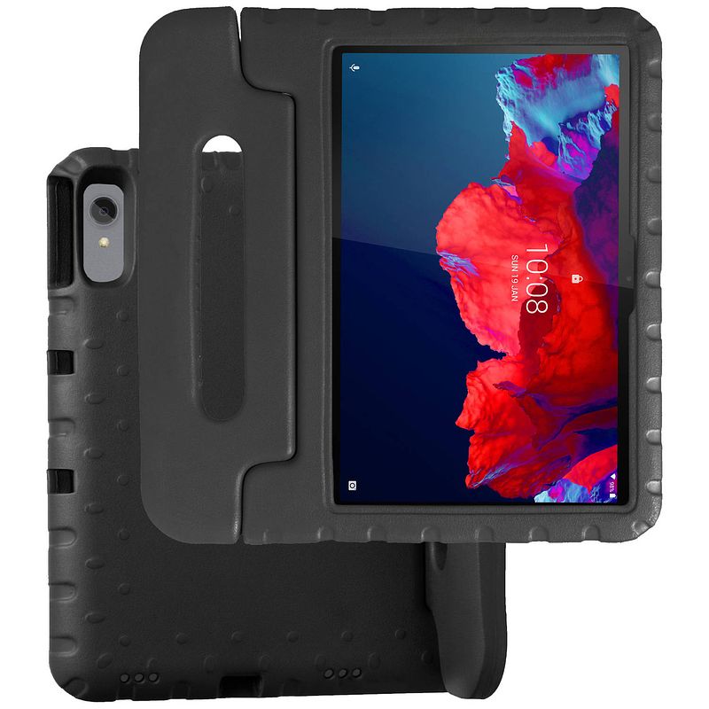 Foto van Basey lenovo tab p11 plus kinderhoesje foam case hoesje cover hoes - zwart