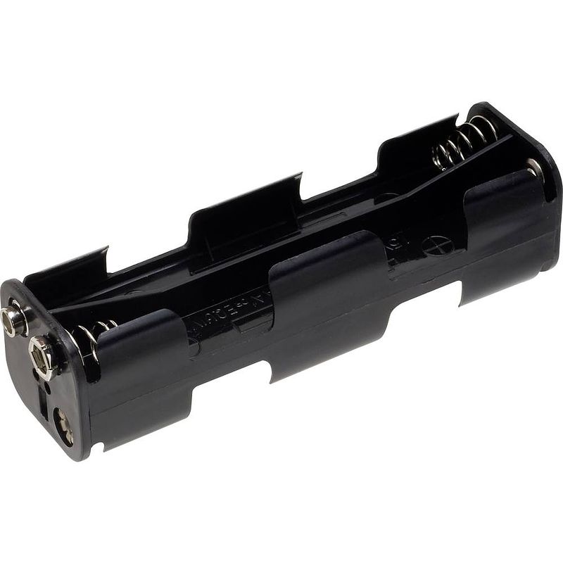 Foto van Tru components bh-382b batterijhouder 8 aa (penlite) drukknopaansluiting