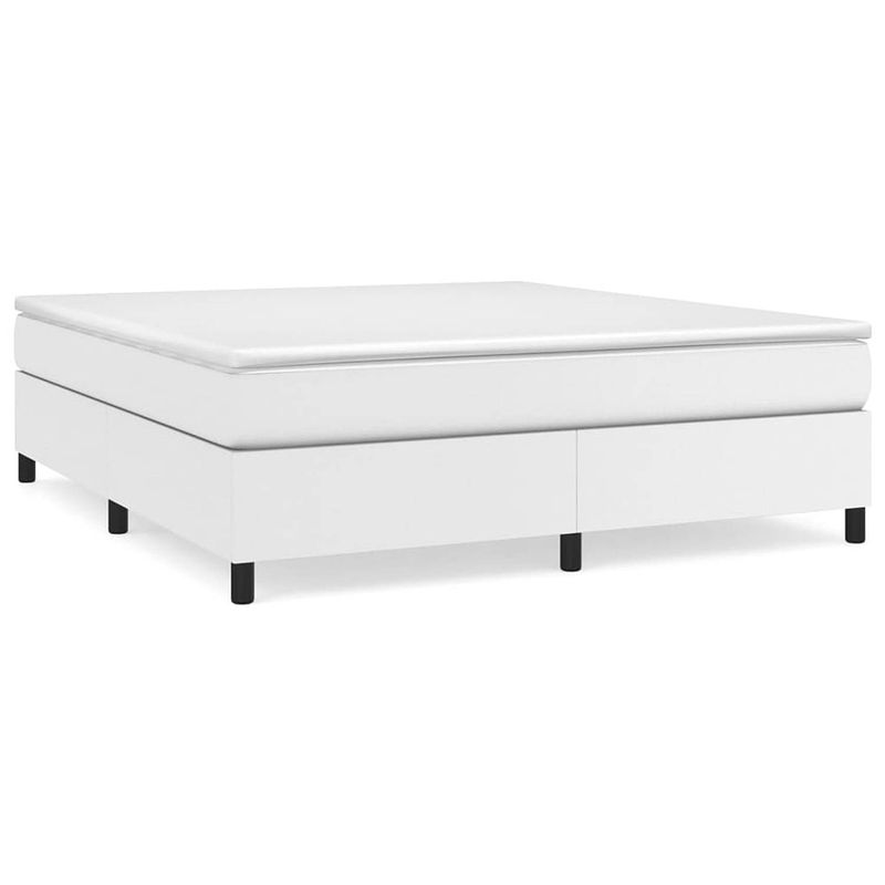 Foto van The living store boxspringframe - kunstleer - wit - 203 x 180 x 35 cm - geschikt voor matras 180 x 200 cm (matras niet