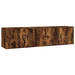 Foto van The living store tv-wandmeubel - gerookt eiken - 80 x 34.5 x 40 cm - duurzaam hout