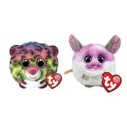 Foto van Ty - knuffel - teeny puffies - dotty leopard & colby mouse