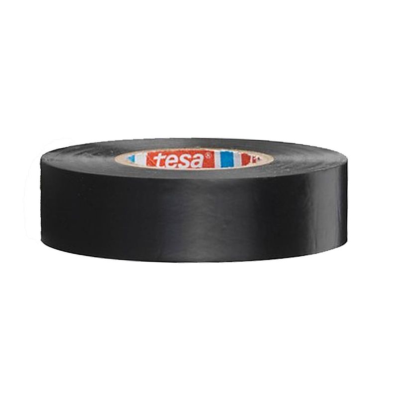 Foto van 1x tesa isolatie tape op rol zwart 10 mtr x 1,5 cm - tape (klussen)