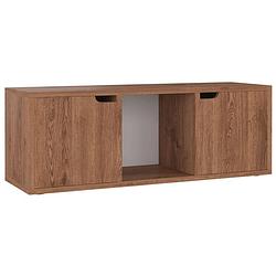 Foto van The living store televisiemeubel tv-kast - 88.5 x 27.5 x 30.5 cm - bruineiken mdf