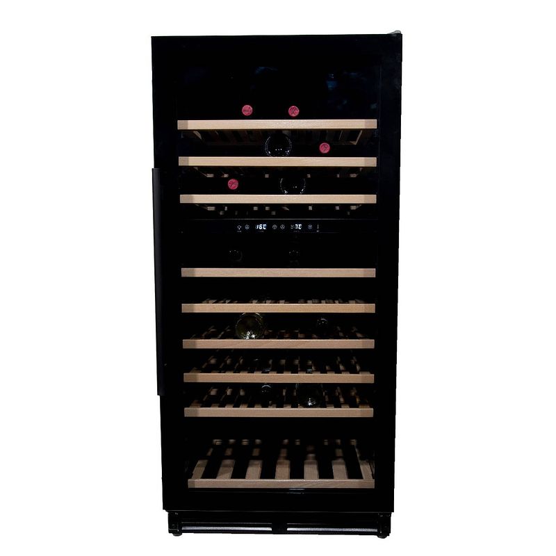 Foto van Vinata wijnklimaatkast premium met zwarte deur - 110 flessen