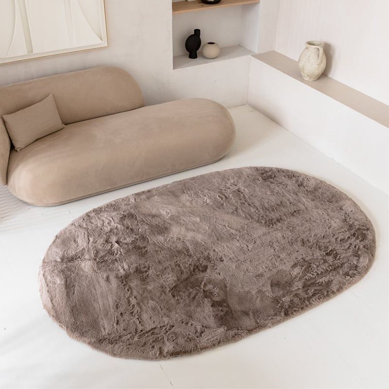 Foto van Vloerkleed comfy ovaal taupe - grandstone - 150x230 cm - dekbed-discounter.nl