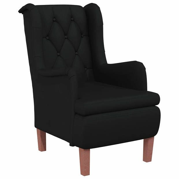 Foto van Vidaxl fauteuil met massief rubberwood poten fluweel zwart