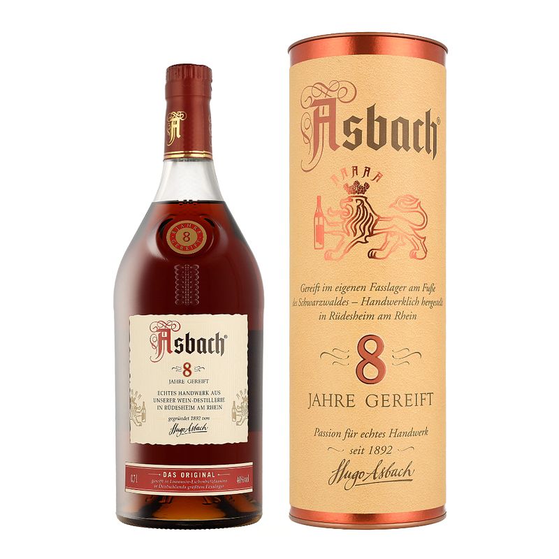 Foto van Asbach 8 years privatbrand 70cl + giftbox