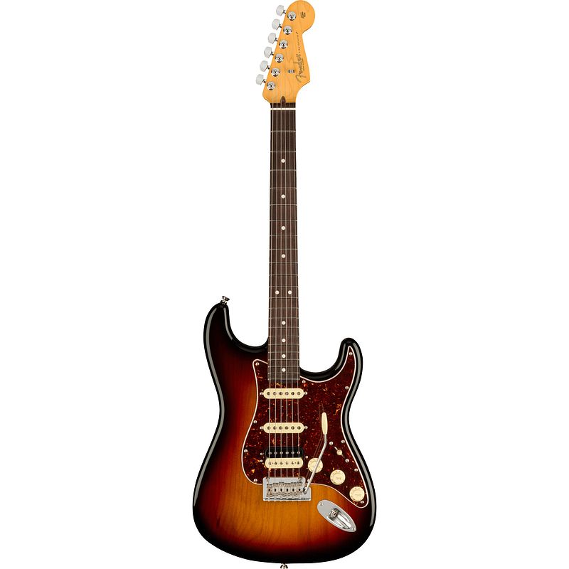 Foto van Fender american professional ii stratocaster hss 3-tone sunburst rw elektrische gitaar met koffer