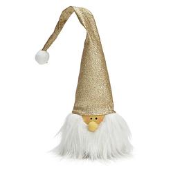 Foto van G. wurm pluche kerstmana?a gnome/kabouter knuffela?a pop - 29 cm - champagne - kerstman pop