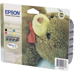 Foto van Epson inkt t0615 origineel combipack zwart, cyaan, magenta, geel c13t06154010