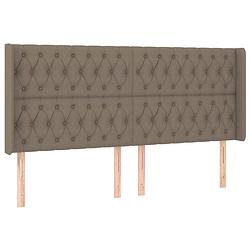 Foto van The living store - hoofdeind - 203 x 16 x 118/128 cm - taupe stof - verstelbaar