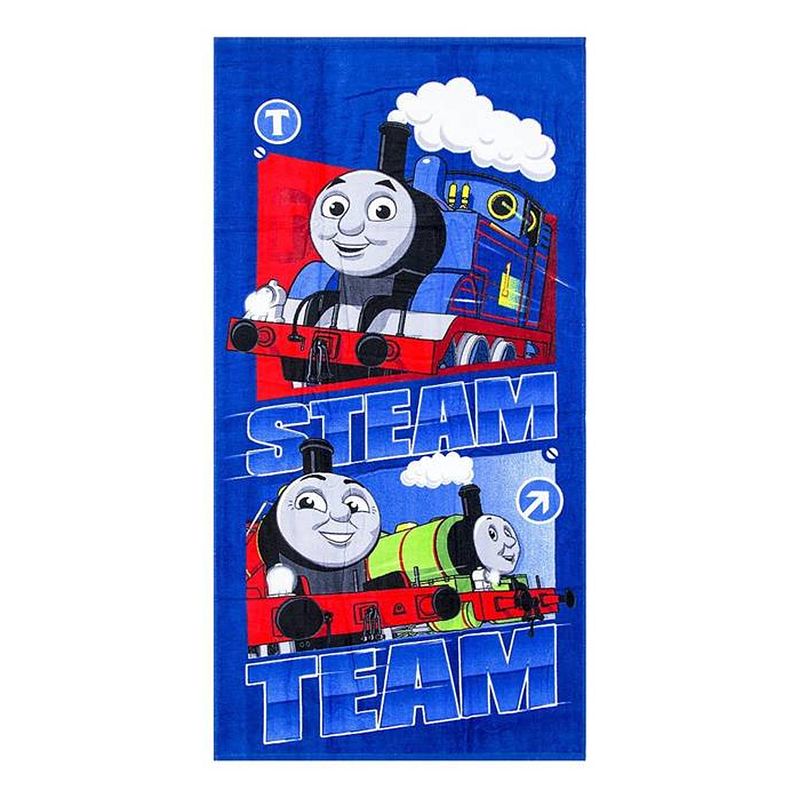Foto van Thomas de trein strandlaken steam team - blauw