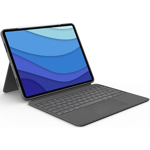 Foto van Logitech tablet toetsenbord combo touch ipad pro 12.9 inch grijs