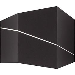 Foto van Led wandlamp - wandverlichting - trion zorran - 6w - warm wit 3000k - rechthoek - mat zwart - aluminium