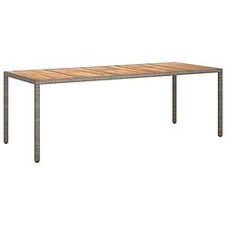 Foto van Vidaxl tuintafel 250x100x75 cm poly rattan grijs