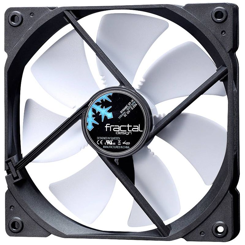 Foto van Fractal design dynamic x2 pc-ventilator zwart, wit (b x h x d) 140 x 25 x 140 mm