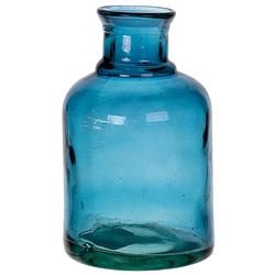 Foto van Bloemenvaas - hemelsblauw - transparant gerecycled glas - d12 x h20 cm - vazen