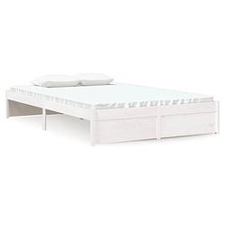 Foto van The living store bedframe massief grenenhout wit 120x190 cm small double - bed