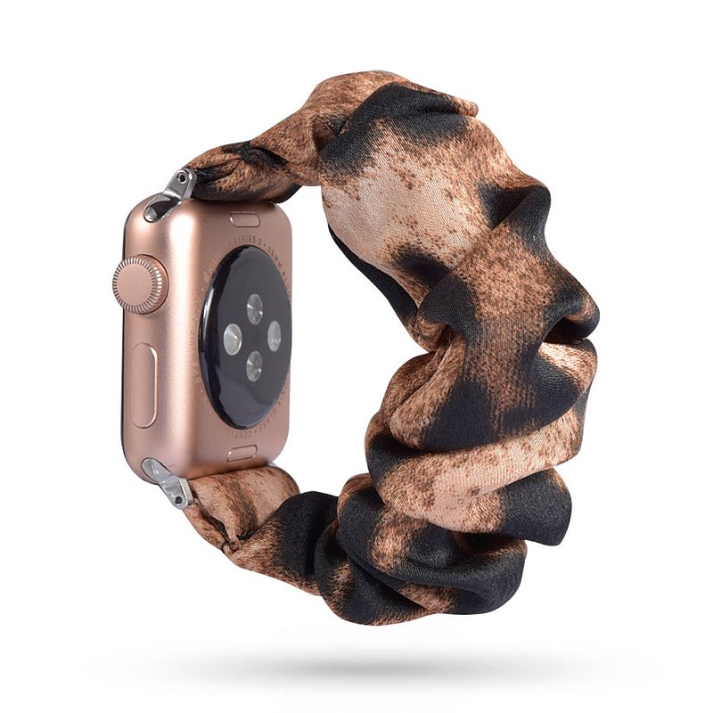 Foto van Smartphoneclip - bandje schrunchie luipaard - voor apple watch 38-40mm