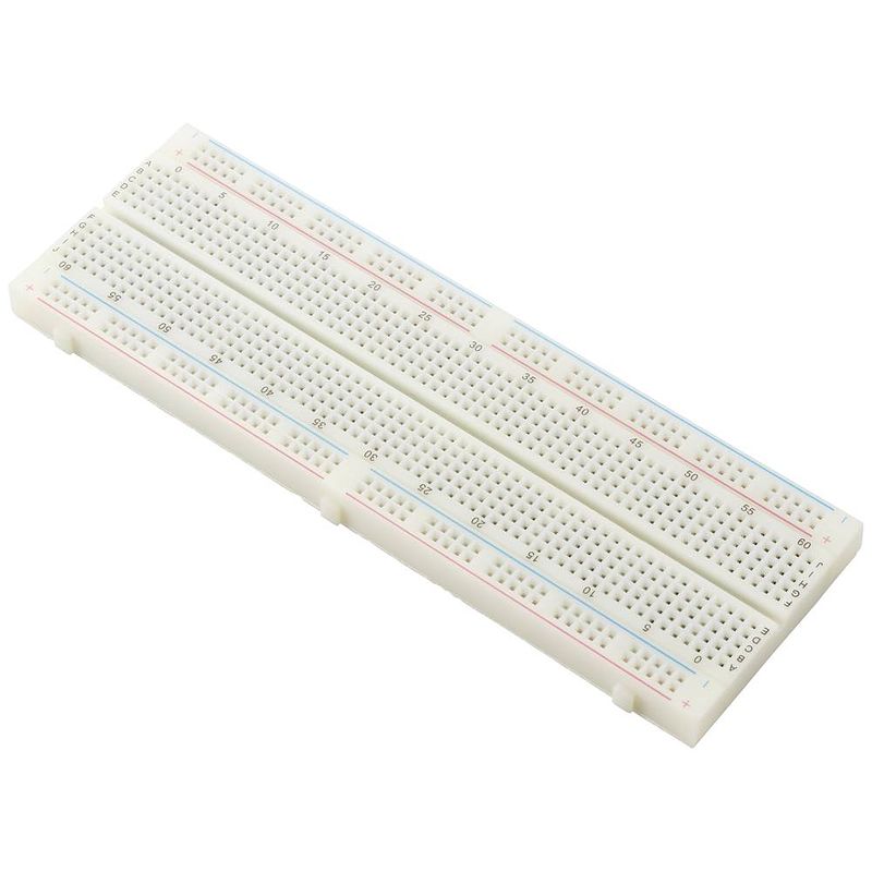 Foto van Tru components breadboard zelfklevend totaal aantal polen 830 (l x b) 165.1 mm x 54.6 mm 1 stuk(s)