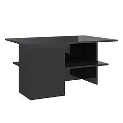 Foto van Vidaxl salontafel 90x60x46,5 cm spaanplaat hoogglans zwart