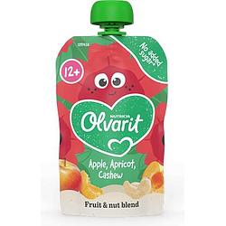 Foto van Olvarit 12+ maanden knijpfruit appel abrikoos cashew 100g bij jumbo