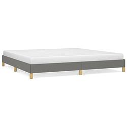 Foto van The living store bedframe donkergrijs 203x203x25 cm - duurzaam materiaal - ondersteunende poten - multiplex lattenbodem