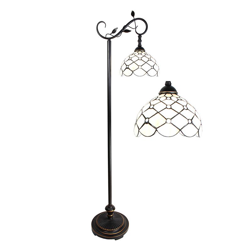 Foto van Haes deco - tiffany vloerlamp bruin 36x25x152 cm e27/max 1x60w