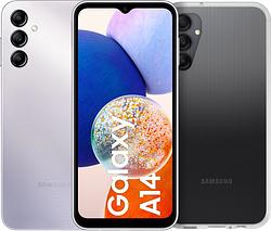 Foto van Samsung galaxy a14 128gb zilver 4g + otterbox react back cover transparant