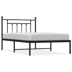 Foto van Vidaxl bedframe met hoofdbord metaal zwart 107x203 cm