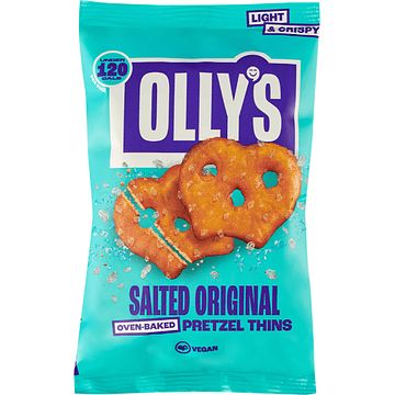 Foto van Olly's pretzels salted original thins 140g bij jumbo