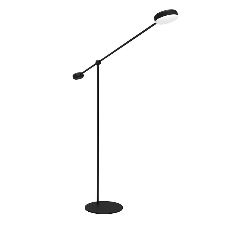 Foto van Eglo clavellina vloerlamp - led - 160,5 cm - zwart/wit - dimbaar