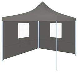 Foto van Vidaxl partytent met 2 zijwanden inklapbaar 2x2 m staal antraciet