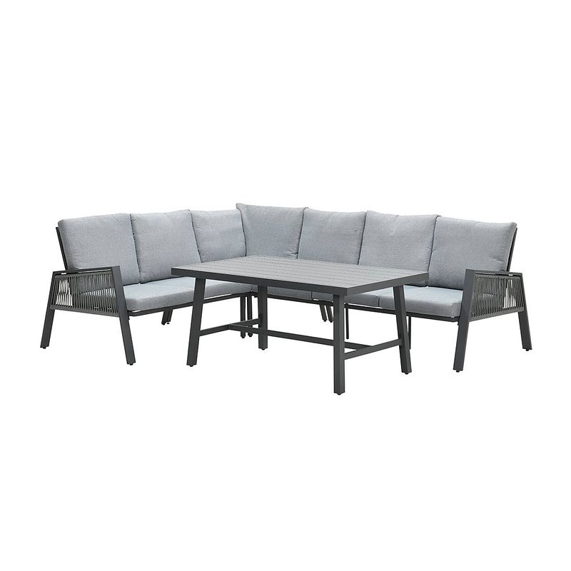 Foto van Garden impressions andrea lounge dining set - carbon black - links