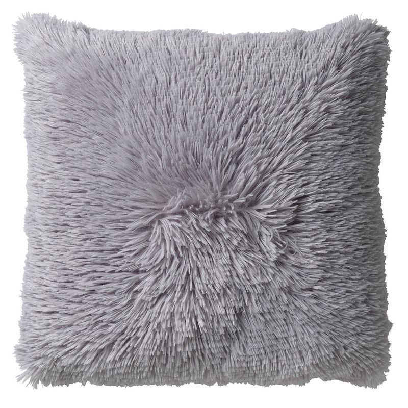 Foto van Dutch decor fluffy - sierkussen unikleur micro chip 45x45 cm - grijs - grijs