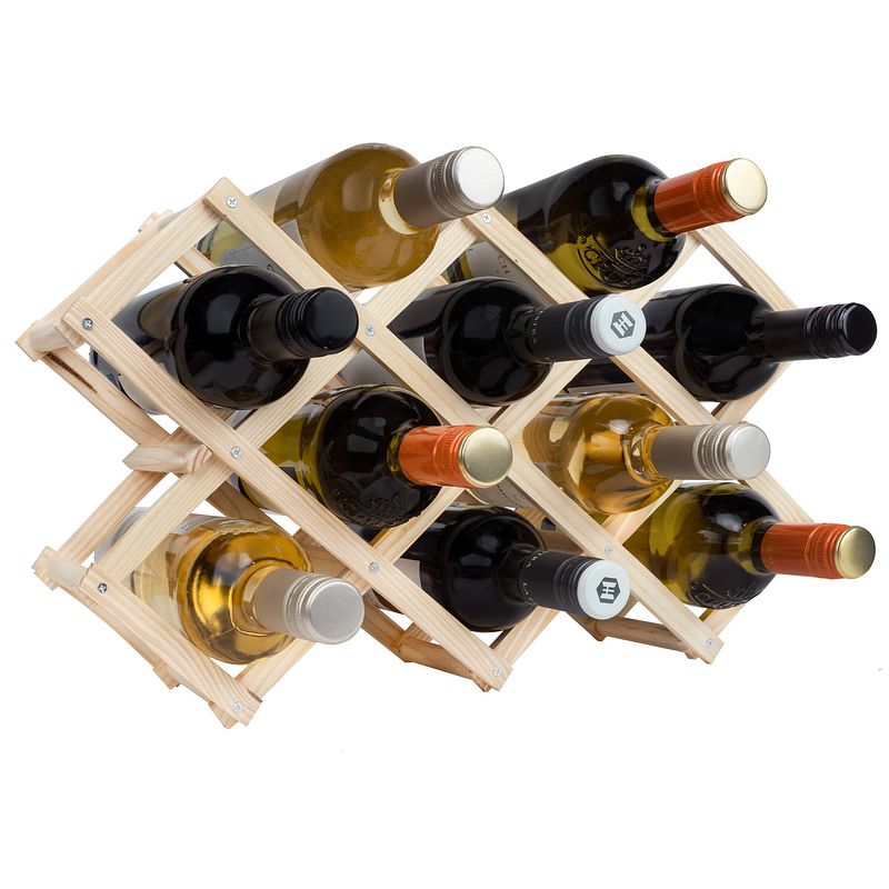 Foto van Quvio houten wijnrek voor 10 flessen