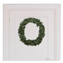 Foto van Kerstkrans/deurkrans met warm witte kerstverlichting d50 cm - kerstkransen